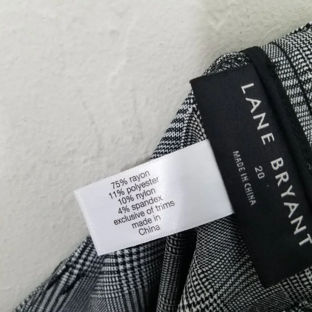 NWT Lane Bryant Mid-Rise Straight Super Stretch 4-Season Plaid Dress Pants - Picture 7 of 7